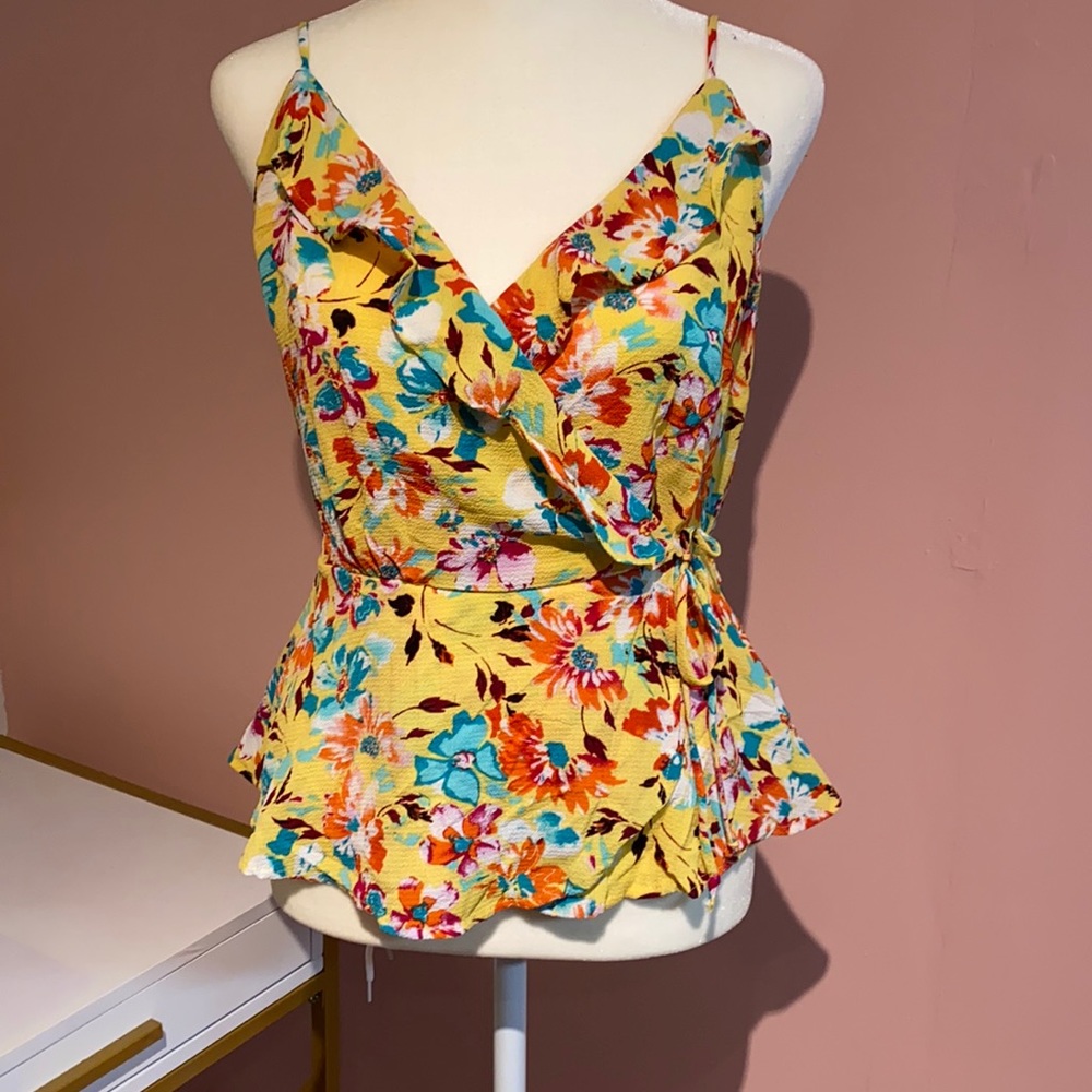 Floral wrap blouse